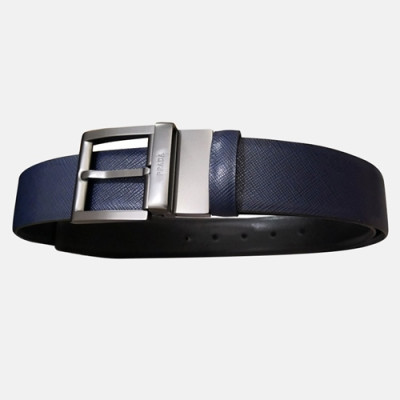 Prada 2019 Mens Saffiano Business Reversible Leather Belt - 프라다 남성 신상 사피아노 비지니스 양면 레더 벨트 Pra0478x.Size(3.5cm).3컬러(네이비금장/네이비은장/네이비검장)