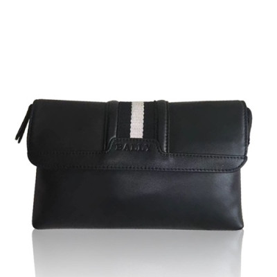 [발리] 블랙 수입가죽 남성용 클러치백 - ba0014b Bally Black Leather Mens Clutch Bag