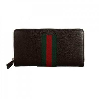 [구찌] 웹 레더 브라운 408831 남성용 장지갑 gu0018q - Gucci Web Leather Brown Mens Wallet