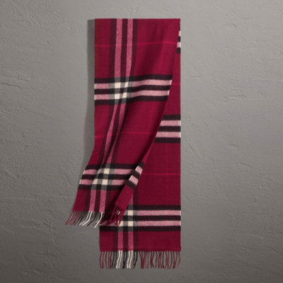 [버버리] 클래식 체크 캐시미어 남여공용 레드 스카프 bu0015w - Burberry Classic Check Cashmere Red Scarf