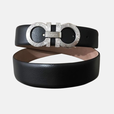 Ferragamo 2019 Mens Vintage Buckle Leather Belt - 페레가모 남성 신상 빈티지 버클 레더 벨트 Fer002x.Size(3.5CM).블랙빈티지은장