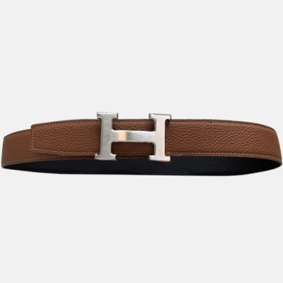 Hermes 2018  Mens Business Initial Logo Leather Belt - 에르메스 남성 비지니스 이니셜 로고 레더 벨트 Her0020x.Size(3.8CM).브라운