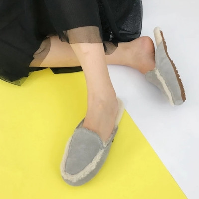 UGG 2018 LADIES LEATHER SLIPPER - UGG 여성 레더 어그 털슬리퍼 UGG0018 , 사이즈 (225 - 250)