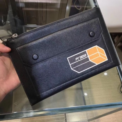 Prada Saffiano Mens Clutch Bag,28CM - 프라다  사피아노 남성용 클러치백 2NG005-10,28CM