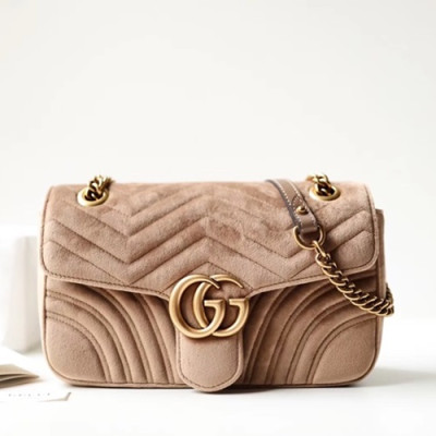 Gucci GG Marmont Matlase Velvet Women Shoulder Bag,26CM - 구찌 GG 마몬트 마틀라세  벨벳 여성용 숄더백 443497, GUB0016,26CM