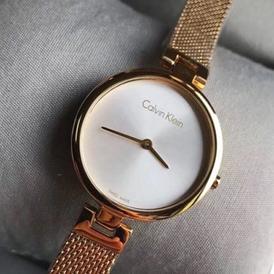 CK LADIES MESH WATCH VERSION SWISS ETA MOVEMENT - 캘빈클라인 레이디스 MESH WATCH 버전 스위스 ETA 무브먼트,옐로우 골드