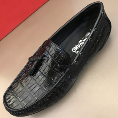 FERRAGAMO 2018 MENS U-TIP CROCODILE  LEATHER LOAFER  - 페레가모 남성 유팁 악어레더 로퍼 FER0055 , 사이즈 (240 - 270)