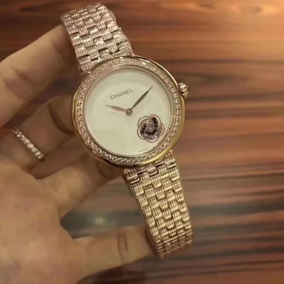 CHANEL LADIES QUARTZ MOVEMENT  - 샤넬 레이디스 쿼츠 무브먼트,로즈골드 Chaw0001