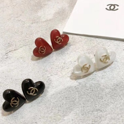 CHANEL  Yellow Gold  Earring - 샤넬  여성용 18k도금 옐로우 골드 귀걸이 3색(블랙,화이트,레드)