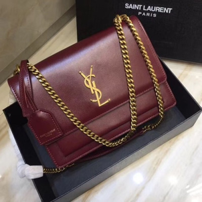 Saint Laurent Women Sunset Monogram Shoulder Bag,22CM - 입생로랑 여성용 선셋 모노그램 숄더백 442906 ,SLB0008,22CM,레드(금장)