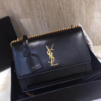 Saint Laurent Women Sunset Monogram Shoulder Bag,22CM - 입생로랑 여성용 선셋 모노그램 숄더백 442906 ,SLB0009,22CM,블랙(금장)