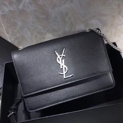 Saint Laurent Women Sunset Monogram Shoulder Bag,19CM - 입생로랑 여성용 선셋 모노그램 숄더백 515822 ,SLB0012,19CM,블랙