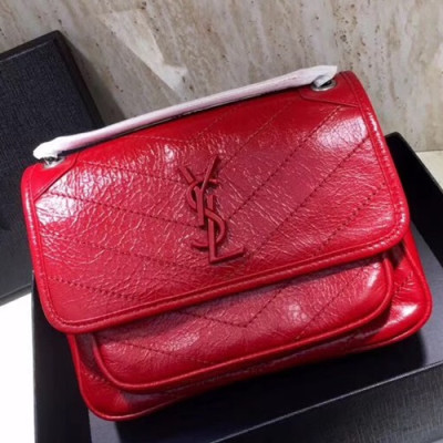 Saint Laurent Women Niki Chain Shoulder Bag , 22/28 CM - 입생로랑 여성용 니키 체인 숄더백 533037/498894 ,SLB0016 ,22/28CM, 레드