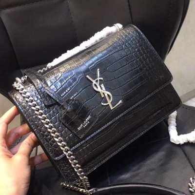 Saint Laurent Women Monogram Shoulder Bag ,22CM - 입생로랑 여성용 모노그램 숄더백 442906 ,SLB0074,22CM,블랙(은장)