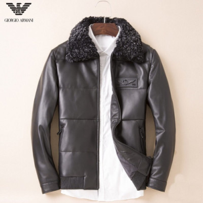 ARMANI 2018 MENS DOWN LEATHER JACKET - 알마니 남성 가죽자켓 ARM0054  , 사이즈 (L - 4XL)