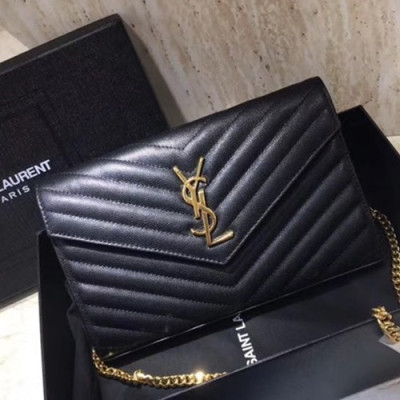 Saint Laurent Women Monogram Chain Shoulder Bag,22.5 CM - 입생로랑 여성용 모노그램 체인 숄더백 360452,SLB0105, 22.5CM,블랙(금장)