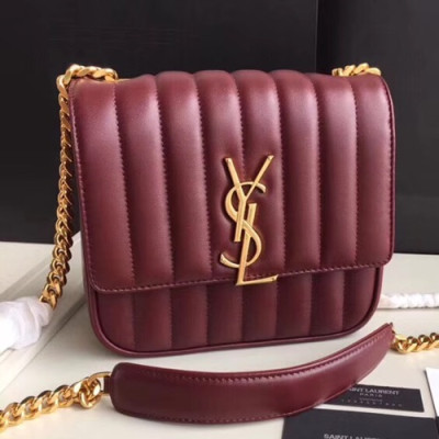 Saint Laurent Women Vicky Chain Shoulder Bag,20.5CM - 입생로랑 여성용 비키 체인 숄더백 532612,SLB0127, 20.5CM,레드