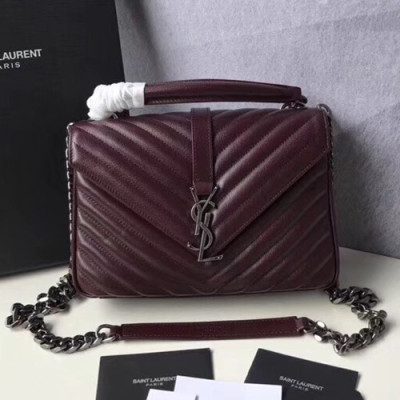 Saint Laurent Women Monogram Shoulder Bag ,24CM - 입생로랑 여성용 모노그램 숄더백 428056,SLB0144,24CM,와인