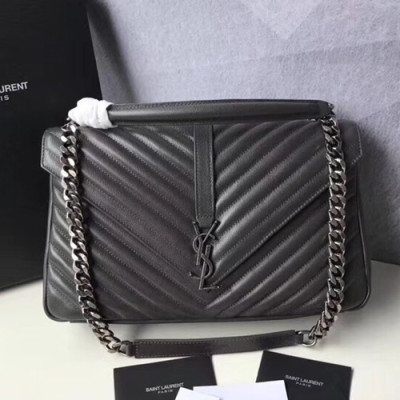 Saint Laurent Women College Monogram Shoulder Bag,32CM - 입생로랑 여성용 컬리지 모노그램 숄더백 392738,SLB0160,32CM,그레이