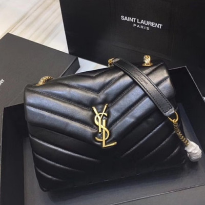 Saint Laurent Women Monogram Small Chain Shoulder Bag,24CM - 입생로랑 여성용 모노그램 스몰 체인 숄더백 464676,SLB0173,24CM,블랙(금장)