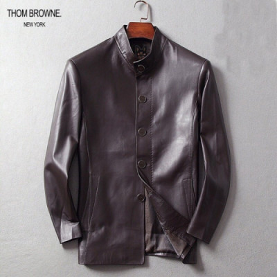 [미러급] THOM BROWNE 2018 MENS DOWN LEATHER COAT JACKET - 톰브라운 남성 다운 레더 코트자켓 THO0015 , 사이즈 (S - 3XL)