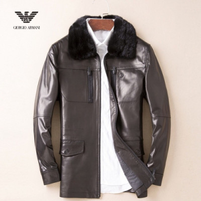 ARMANI 2018 MENS DOWN LEATHER JACKET - 알마니 남성 가죽자켓 ARM0064  , 사이즈 (L - 4XL)