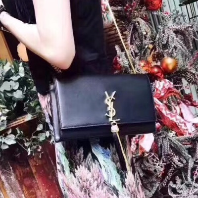 Saint Laurent Women Kate Tassel Chain Shoulder Bag,24CM - 입생로랑 여성용 케이트 태슬 체인 숄더백 471642, SLB0238,24CM,블랙