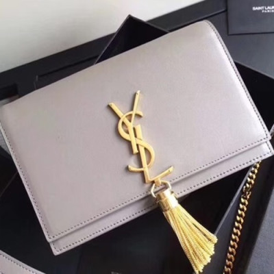 Saint Laurent Women Kate Monogram Chain Shoulder Bag ,19CM - 입생로랑 여성용 케이트 모노그램 체인 숄더백 452159, SLB0257,19CM,그레이