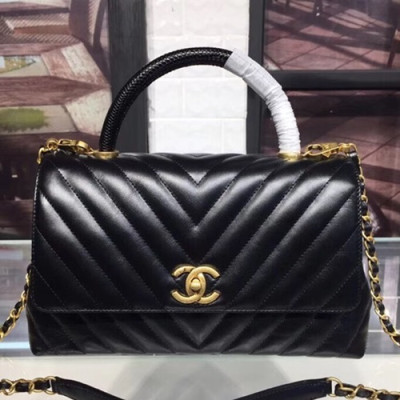 [커스텀급]Chanel 2018 Coco Chain Handle Shoulder Bag,29CM - 샤넬 2018 코코 체인 핸들 숄더백,CHAB0043,29CM,블랙