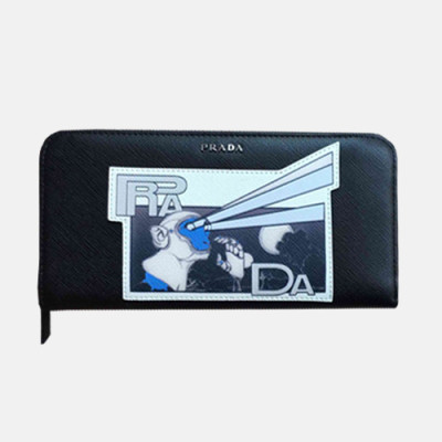 Prada 2018 Mens Zip Round Saffiano Wallet - 프라다 남성 신상 사피아노 지퍼라운드 장지갑 PRA0174