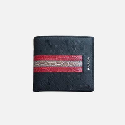 Prada 2018 Mens Saffiano Bifold Wallet - 프라다 남성 신상 사피아노 반지갑 Pra0179x.Size11cm.블랙