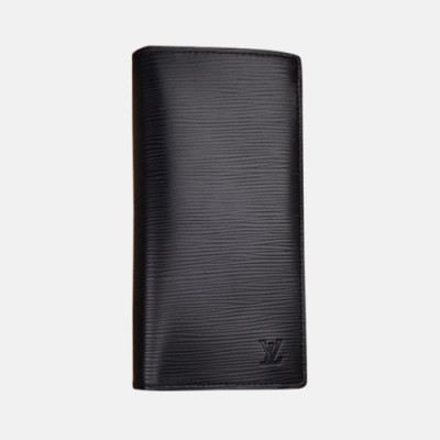 Louis Vuitton 2018 Mens Brazza Wallet E Leather Black Long Purse M60622 - 루이비통 에삐 브라짜 월릿 LOU0185 19CM