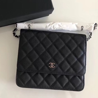 Chanel WOC Chain Cross Bag,17CM - 샤넬 WOC 체인 크로스백,CHAB0152,17CM,블랙