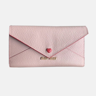 MiuMiu 2018 Ladies Matelassé Bifold Wallet 5MH013 - 미우미우 마드라스 러브 여성 장지갑 M IU0022X  18CM