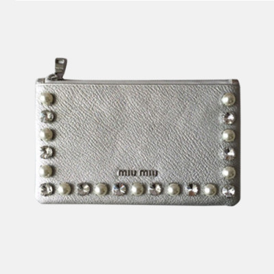 2018/19 MiuMiu Ladies Pearl Stud Pouch 5MV027# - 미우미우 진주 크리스탈 스터드 파우치 MIU0033X  19CM