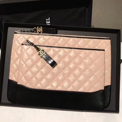 Chanel 2018 Gabrielle Clutch Bag,28/34CM - 샤넬 2018 가브리엘 클러치백,CHAB0255,28/34CM,베이지+블랙