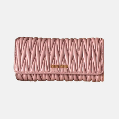 MiuMiu 2018 Ladies Matelasse Bifold Wallet 5MH019 - 미우미우 마드라스 여성 장지갑 MIU0040X  19.5CM