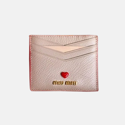 MiuMiu 2018 Ladies Madras Love Card Holder 5MC002 - 미우미우 신상 러브 카드 홀더 MIU0092X  10CM