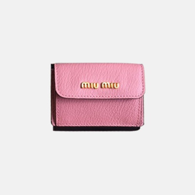 MiuMiu 2018 Ladies Madras Leather Wallet 5MH020# - 18FW 미우미우 마드라스 가죽 지갑 MIU0110X  9.5CM