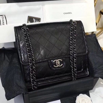 Chanel Women Leather Chain Shoulder Bag ,28CM - 샤넬 여성용 레더 체인 숄더백  CHAB0360,28CM,블랙