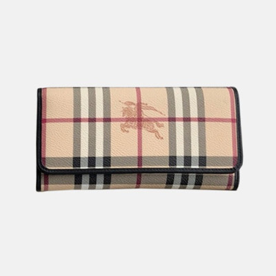 Burberry 2018 Ladies Check Leather Bifold Long Wallet - 버버리 신상 가죽 하우스 체크 여성 바이폴드 장지갑 BUR0244 19CM