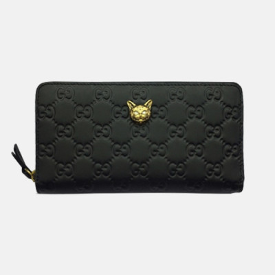 Gucci 2018 Signature Zippy Long Purse With Cat 548058 - 구찌 시그니처 캐트 지피 장지갑 GUC0281 19CM