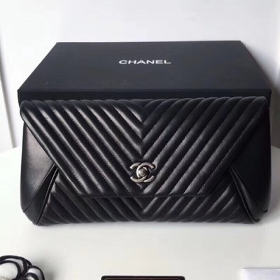 Chanel 2018 Women Leather Flap Clutch Bag ,29CM - 샤넬 2018  여성용 레더 플랩 클러치백 CHAB0398,29CM,블랙