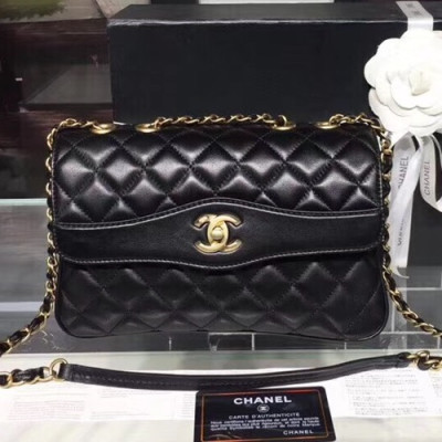 Chanel 2018 Women Chain Leather Shoulder Bag ,24CM - 샤넬 2018 여성용 체인 레더 숄더백 CHAB0402,24CM,블랙