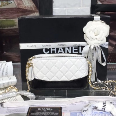 Chanel Women Gabrielle Leather Chain Shoulder Bag ,18CM - 샤넬 여성용 가브리엘 레더 체인 숄더백,CHAB0422,18CM,화이트+블랙