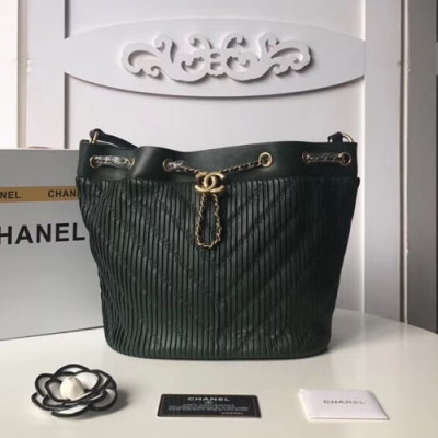 Chanel Women Leather Bucket Tote Shoulder Bag ,25CM - 샤넬 여성용 레더 버킷 토트 숄더백,CHAB0432,25CM,그린