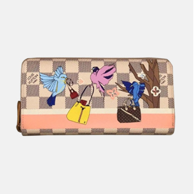 Louis Vuitton 2018 Zippy Wallet Damier Azur N60139 - 루이비통 다미에 아주르 새모양 프린트 디테일 지피 월리 LOU0314 19.5CM