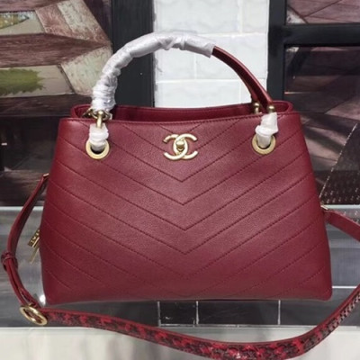 Chanel Women Leather Tote Shoulder Bag ,28CM - 샤넬 여성용 레더 토트 숄더백,CHAB0439,28CM,레드