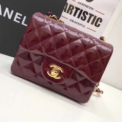 Chanel Women Chain Leather Shoulder Bag,17CM - 샤넬 여성용 체인 레더 숄더백1115 - CHAB0454,17CM,2색(와인(금장),와인(은장))