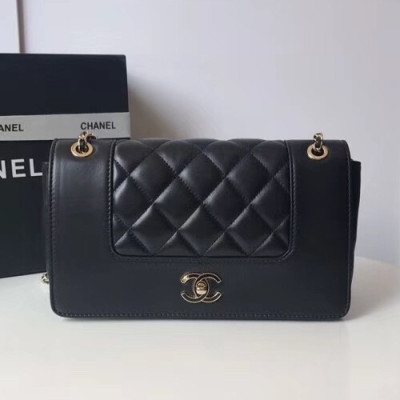 Chanel Women Leather Chain Shoulder Bag ,25CM - 샤넬 여성용 레더 체인 숄더백,CHAB0467,25CM,블랙